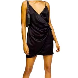 Topshop satin wrap dress
